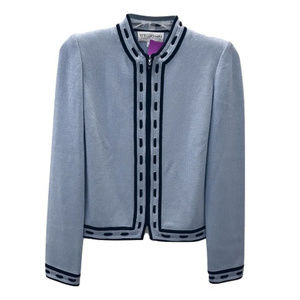St. John Sweaters - St. John Blue Zip Cardigan St. John Sweaters - St. John Blue Zip Cardigan